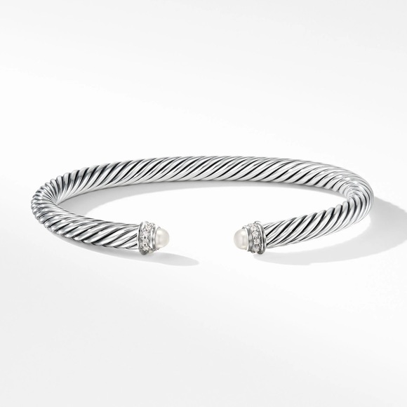 David Yurman Jewelry - DAVID YURMAN * 5mm Sterling Silver & Diamond Cable Classic Cuff